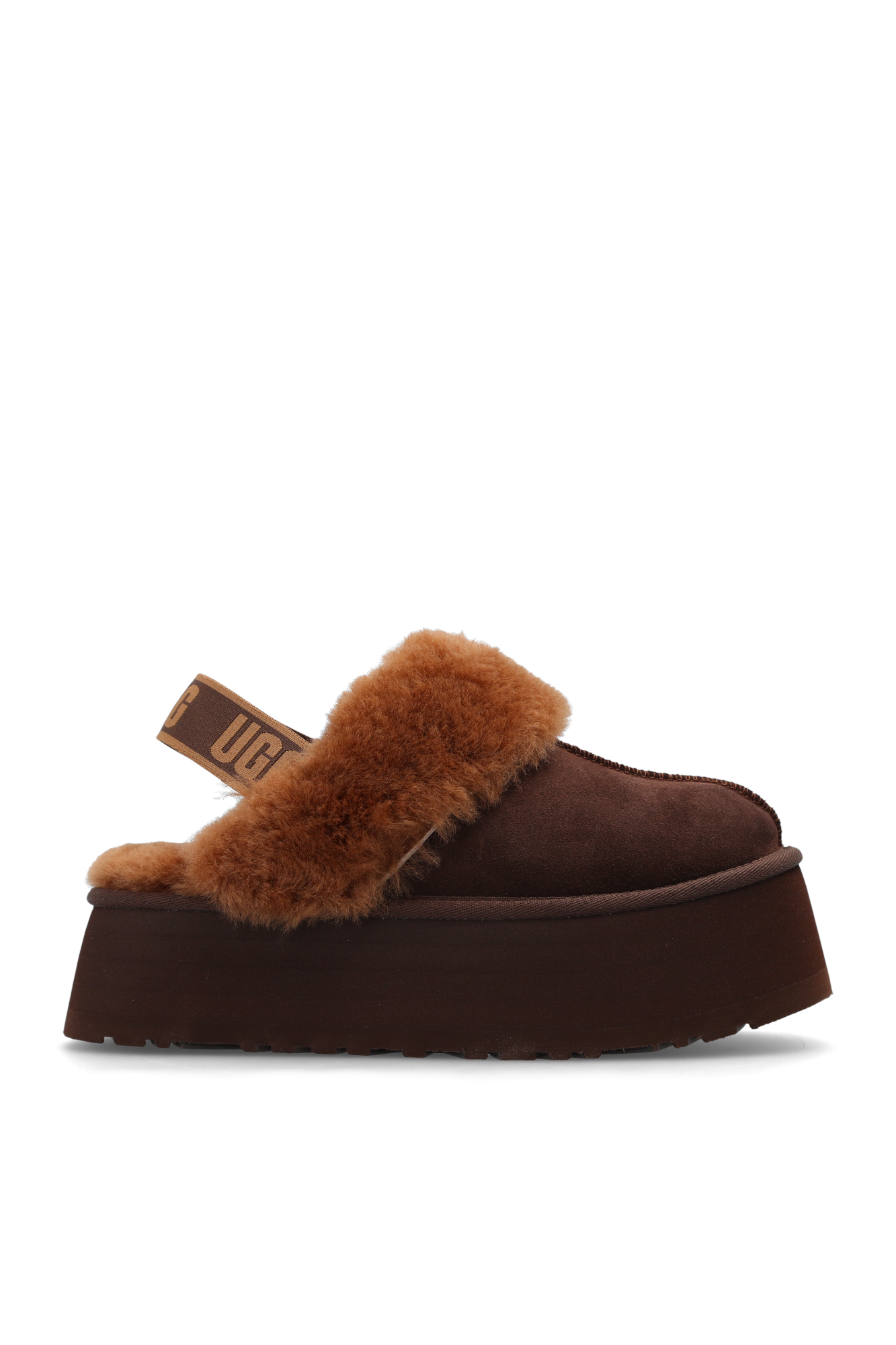 Brown 'Funkette' suede platform slippers UGG - Vitkac Canada